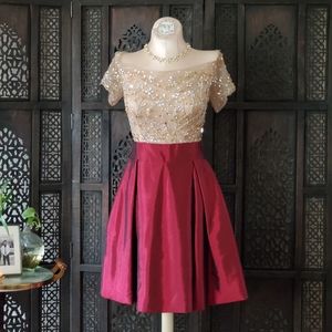 Red beaded Party Holiday dress